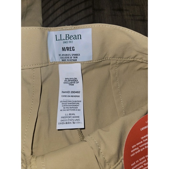 LL Bean Hiking Pant Men M Khaki Outdoor Convertible Zip Off Gorpcore Fish UPF 50 - Picture 9 of 11